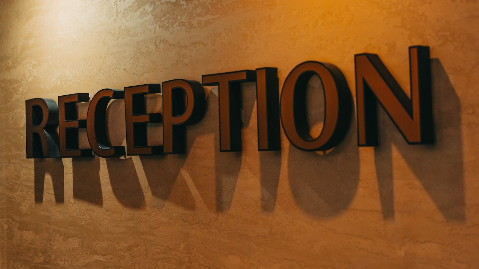 RECEPTION wall letters